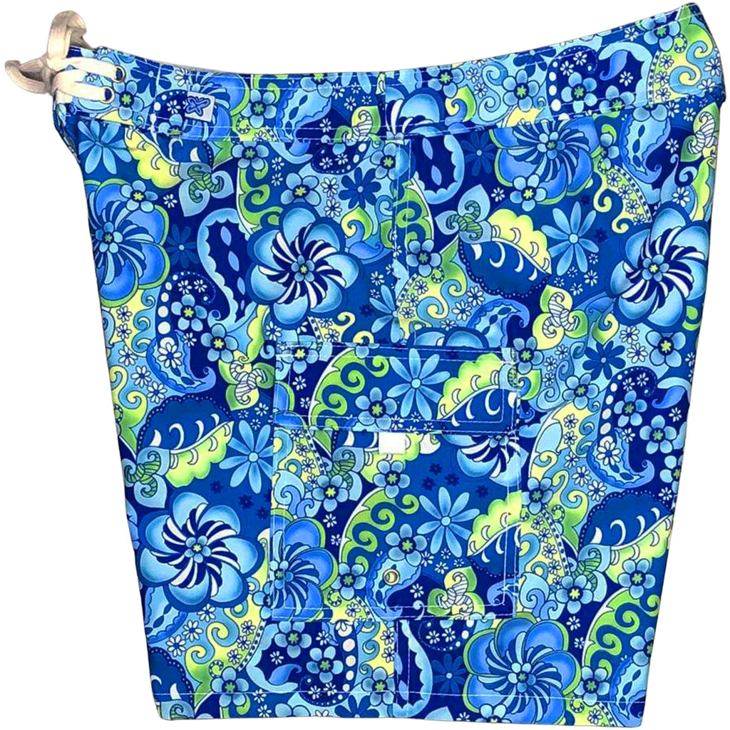 "Lucy in the Sky" Womens Board Shorts - Regular Rise / 7" Inseam (Blue)