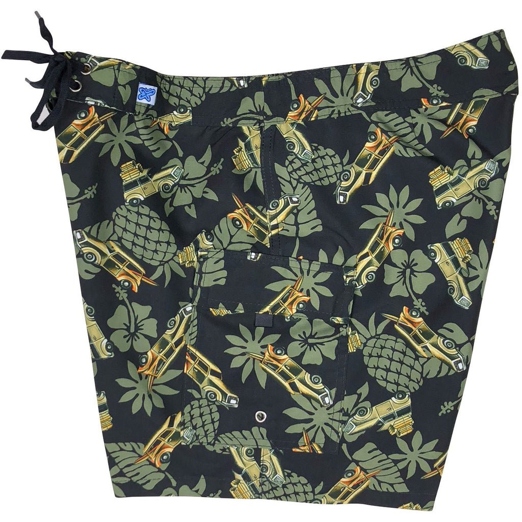 "One for the Road" Womens Board Shorts - Regular Rise / 7" Inseam (Olive)