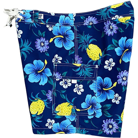 "Sangria" Womens Board Shorts - Regular Rise / 7" Inseam (Blue)