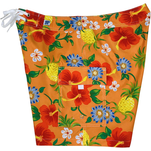 "Sangria" Womens Board Shorts - Regular Rise / 7" Inseam (Orange)