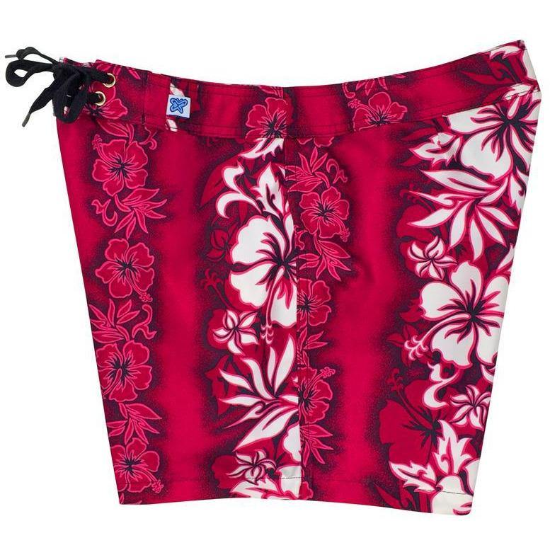 "Conga Line" Girls Board Shorts - 5" Inseam (Pink) - Board Shorts World