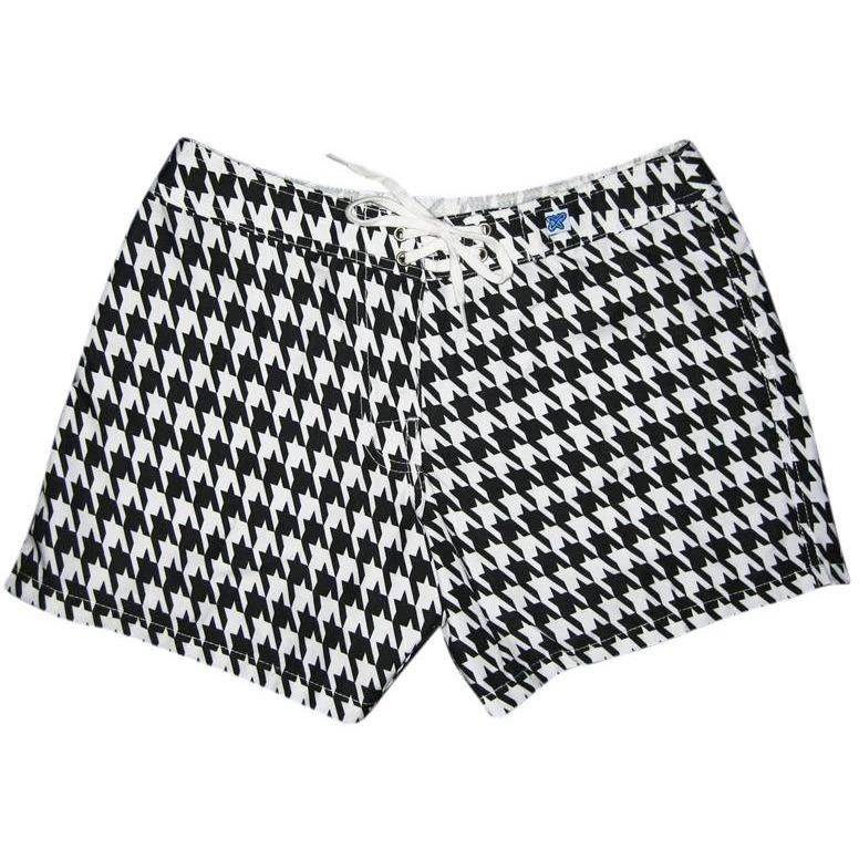 "Sweet Tooth" Houndstooth Print Board Shorts - Regular Rise / 5" Inseam - Board Shorts World - 1
