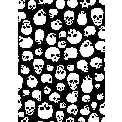 "Live to Ride" Skulls Print Womens Board Shorts - Regular Rise / 10.5" Inseam (Black+White)