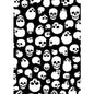 "Live to Ride" Skulls Print Womens Board Shorts - Regular Rise / 10.5" Inseam (Black+White)