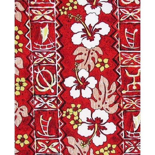 "Tortugas" Mens (6.5" Inseam / 19" Outseam) Swim Trunks (Red) - Board Shorts World